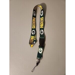 Green Bay Packers Lanyard Two Tone Double Sided Detachable Buckle Keychain